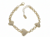 2525a Bransoletka elegancka złota 17+3cm pozłacana 14k serce